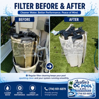 Filter Before and After: Cleaner water, better performance, longer equipment life.